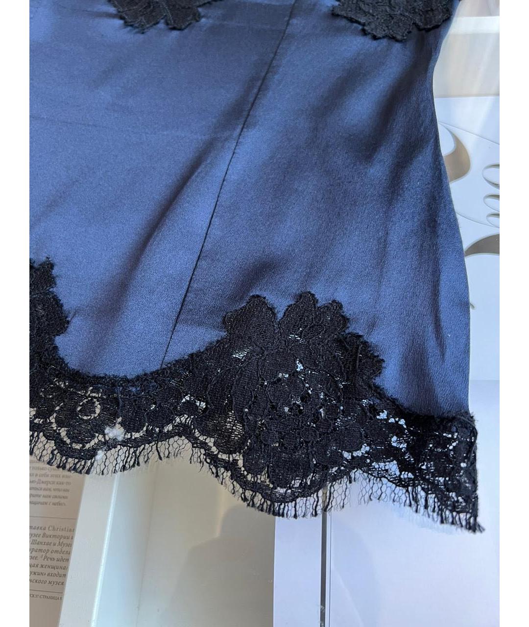 DOLCE&GABBANA Темно-синяя майка, фото 4