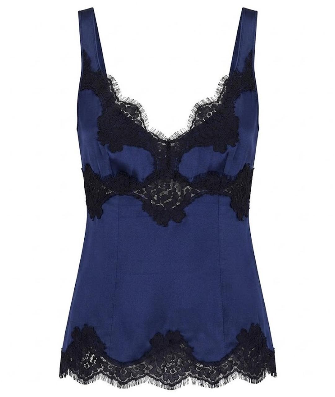 DOLCE&GABBANA Темно-синяя майка, фото 1