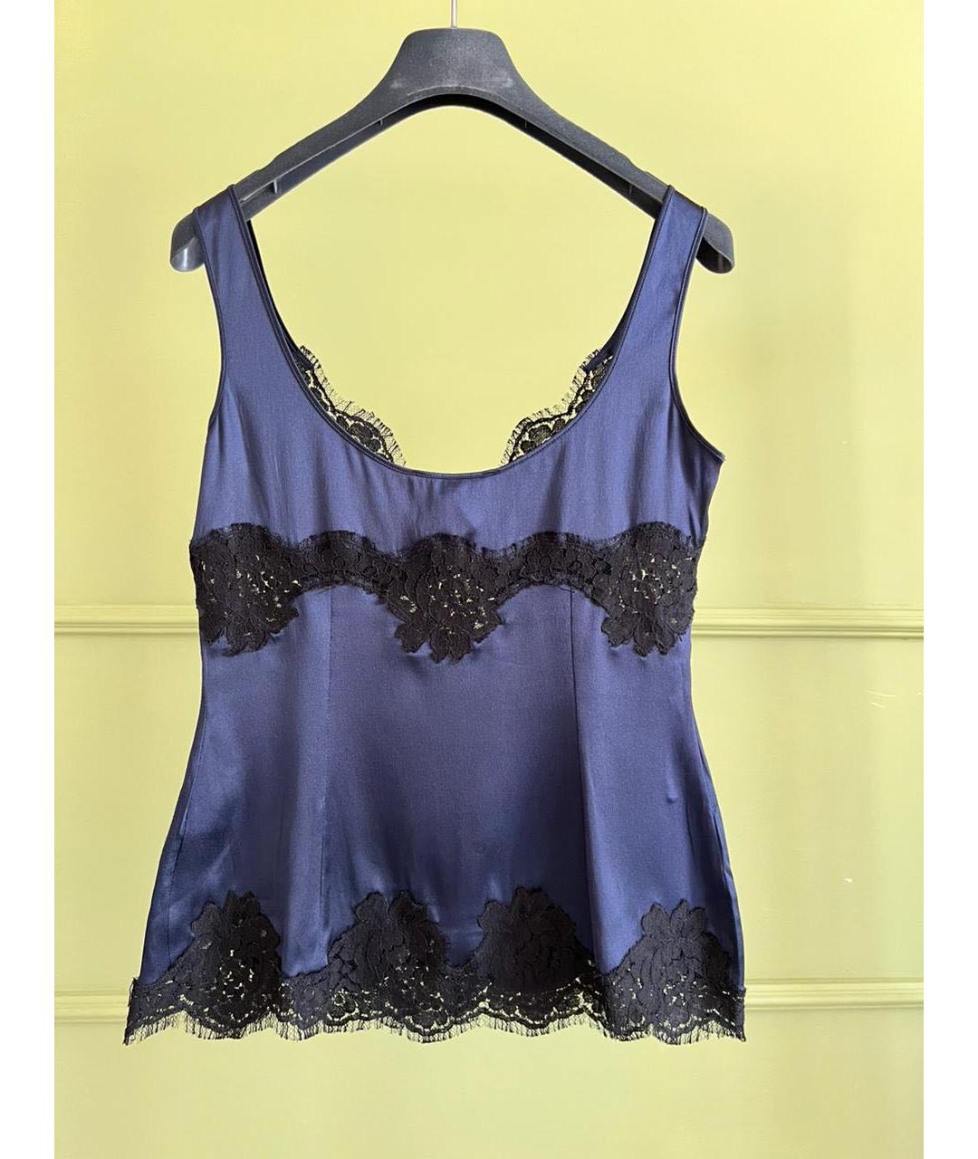 DOLCE&GABBANA Темно-синяя майка, фото 2