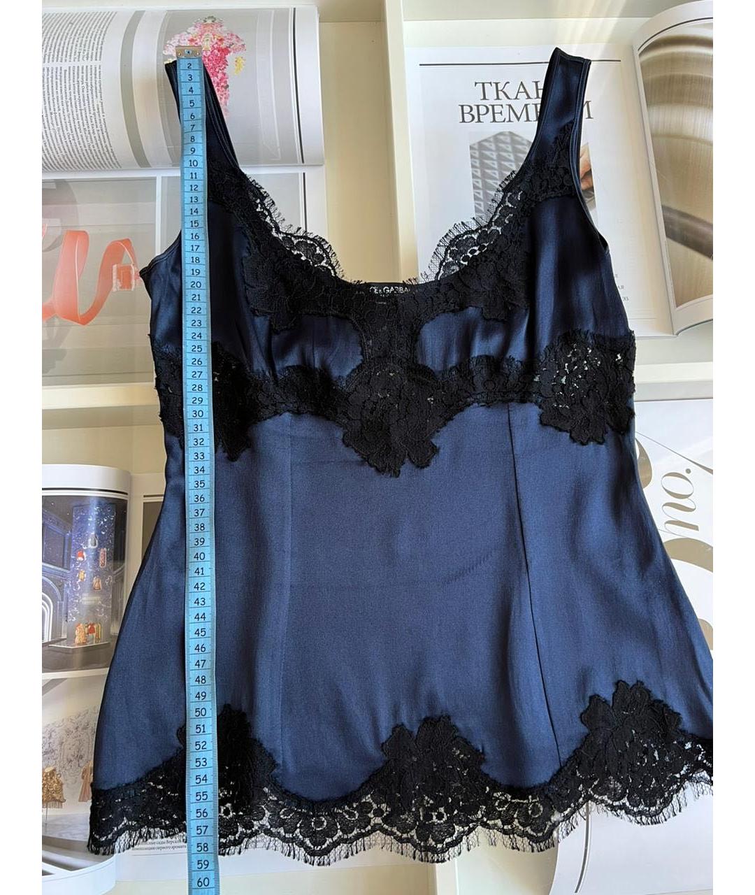 DOLCE&GABBANA Темно-синяя майка, фото 7