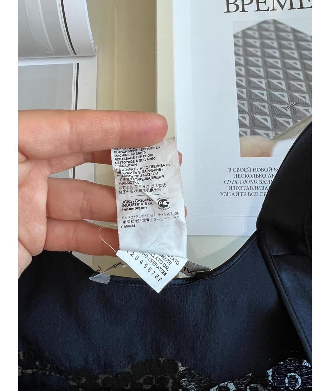 DOLCE&GABBANA Темно-синяя майка, фото 5