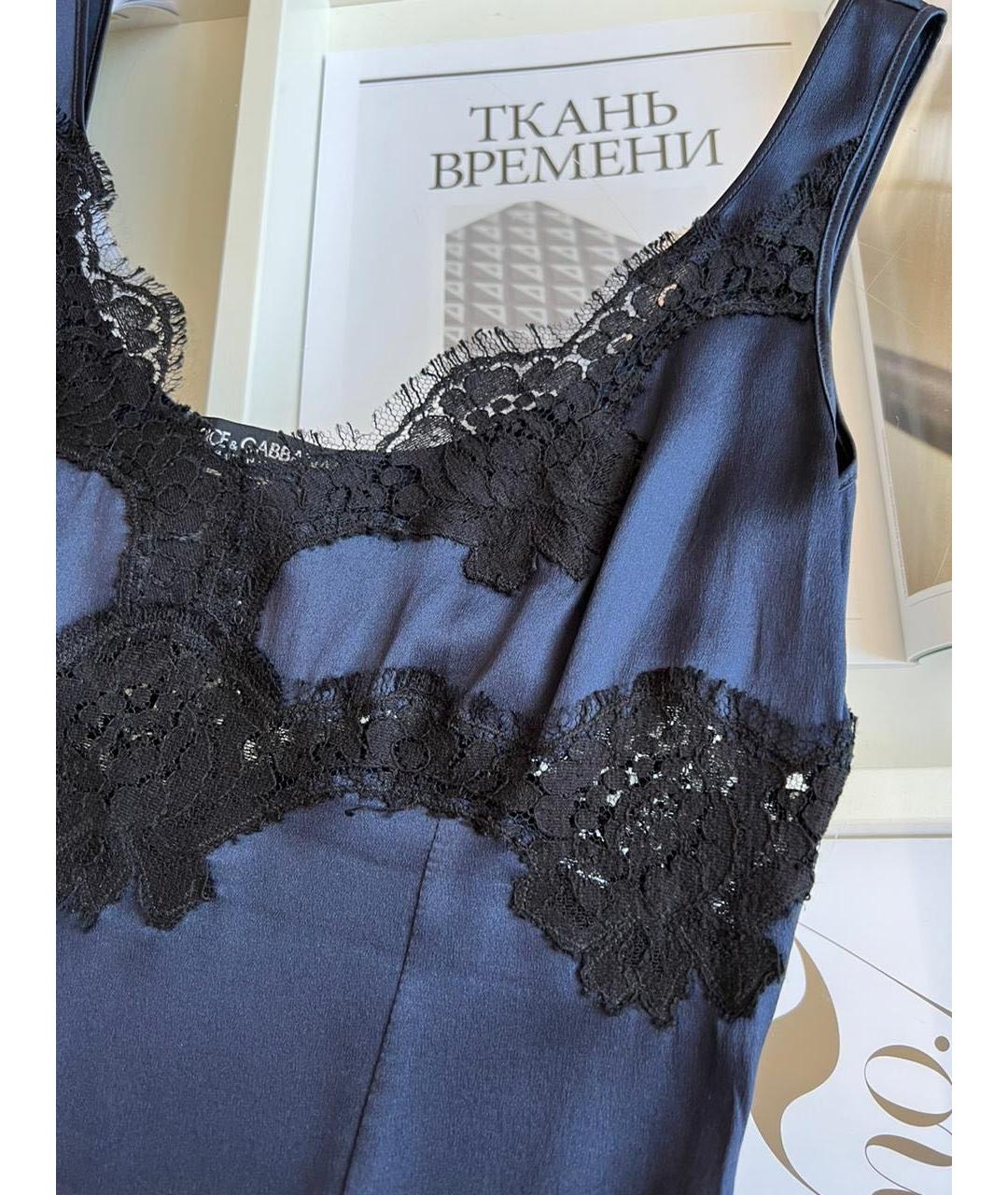 DOLCE&GABBANA Темно-синяя майка, фото 8