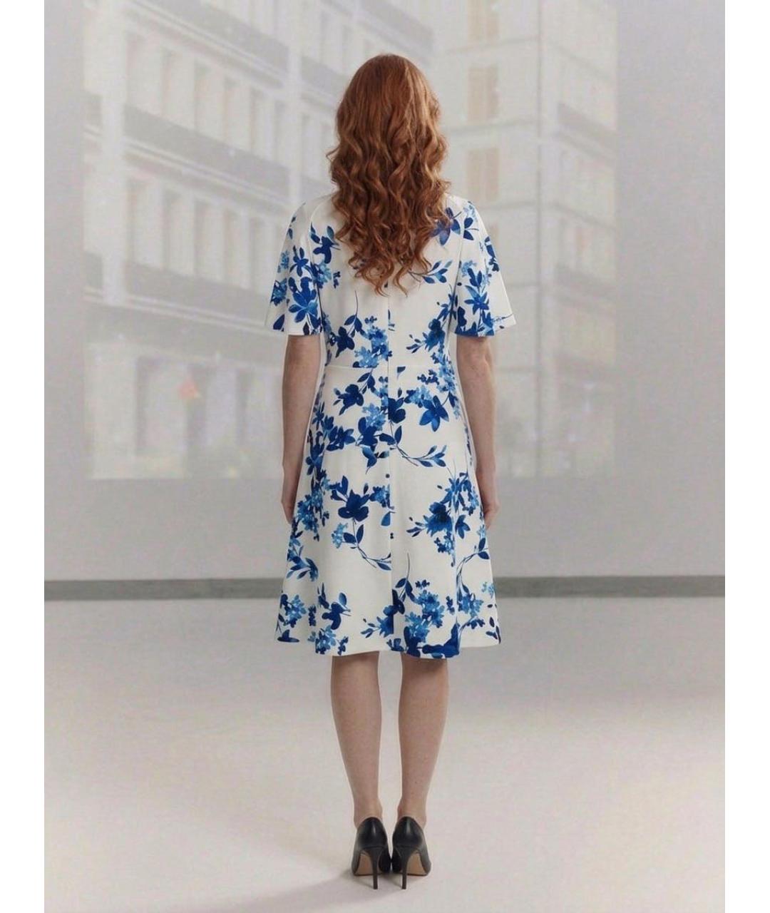 RALPH LAUREN Белое полиэстеровое коктейльное платье, фото 8