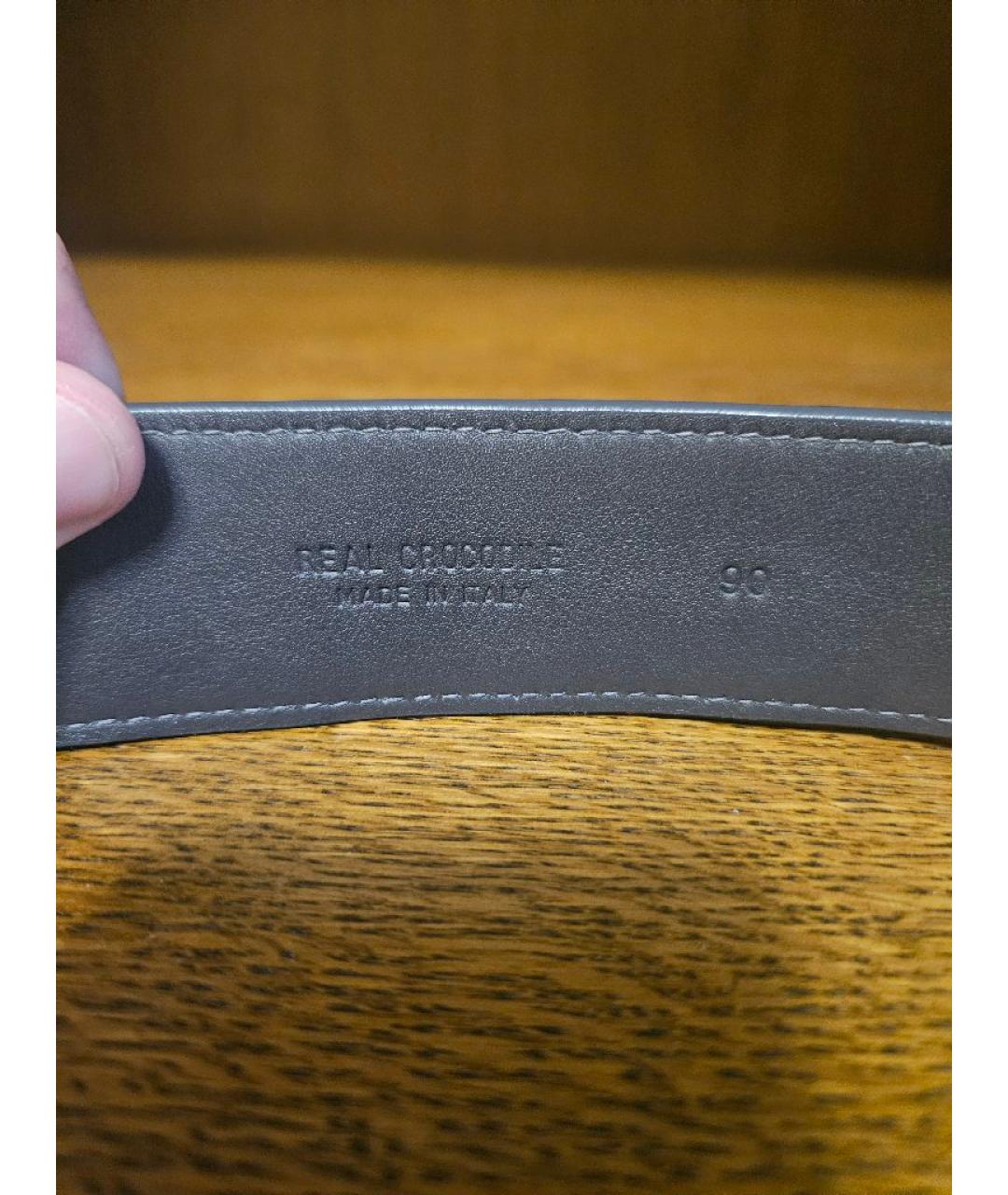 STEFANO RICCI Антрацитовый ремень из экзотической кожи, фото 3