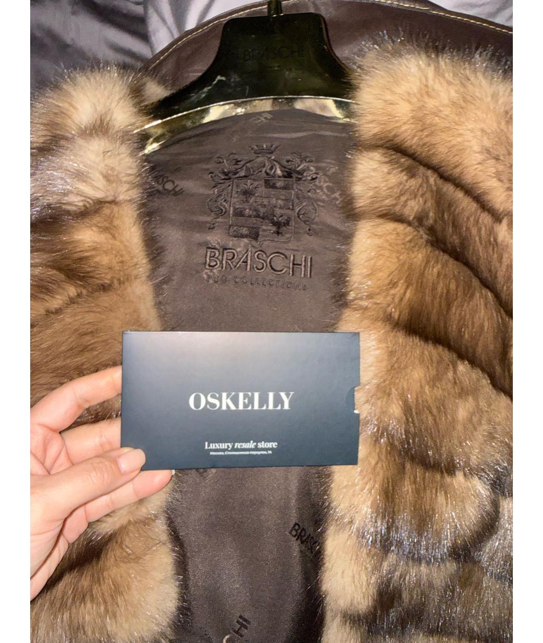 BRASCHI Коричневый меховой жилет, фото 4