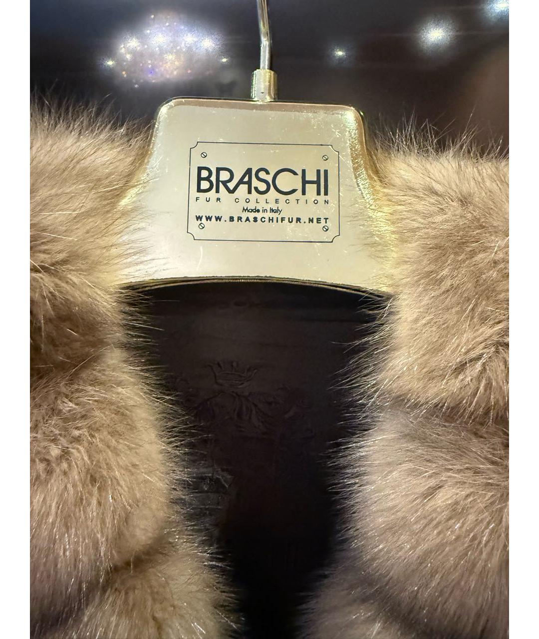 BRASCHI Коричневый меховой жилет, фото 3