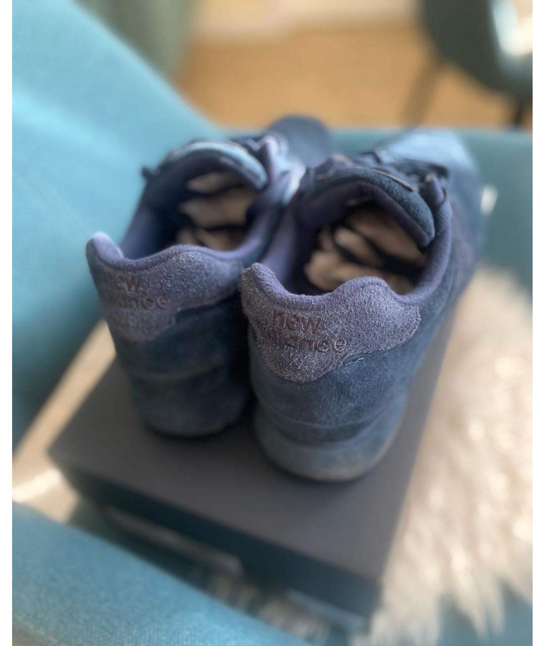 STONE ISLAND Темно-синие замшевые низкие кроссовки / кеды, фото 3