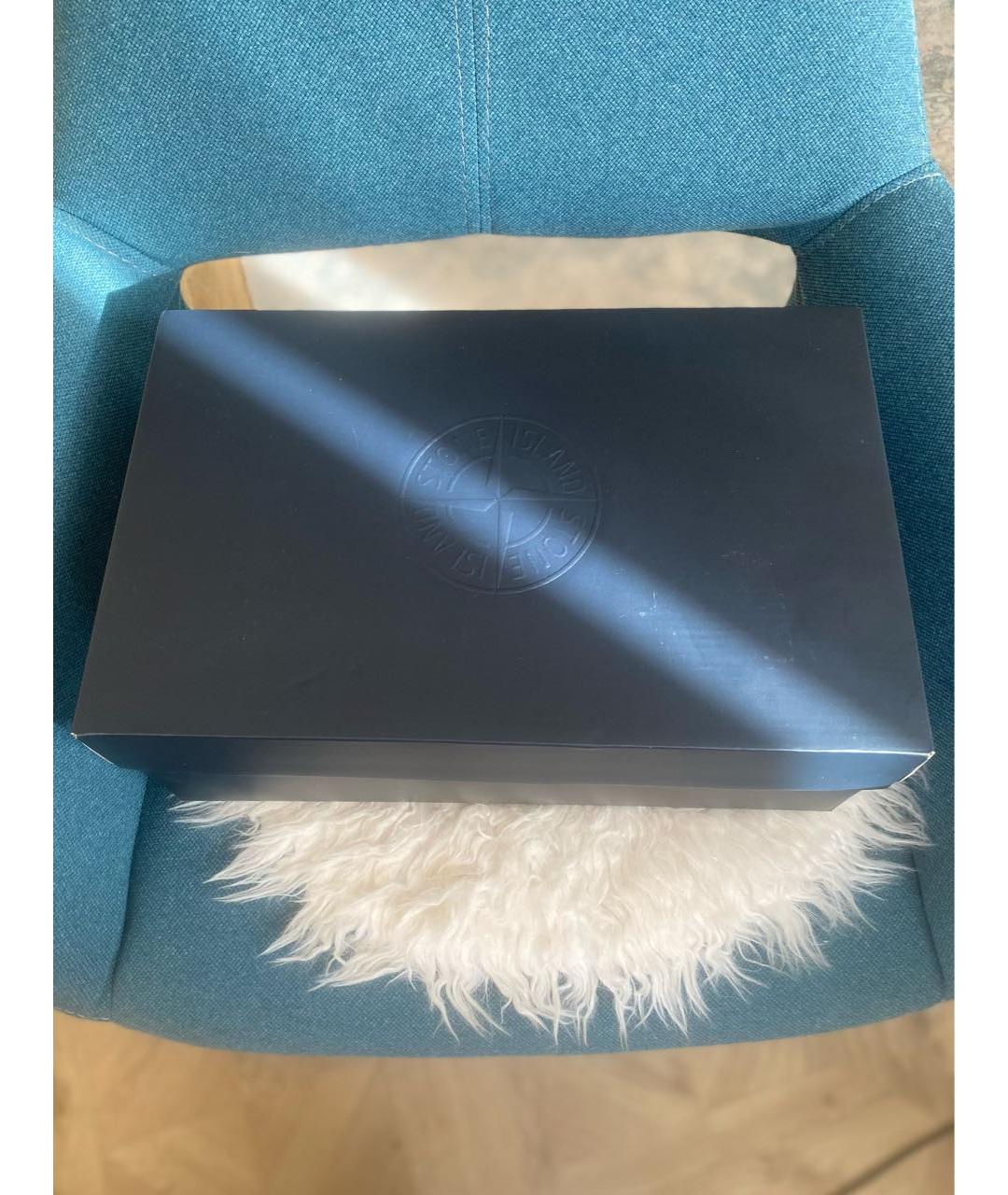 STONE ISLAND Темно-синие замшевые низкие кроссовки / кеды, фото 8