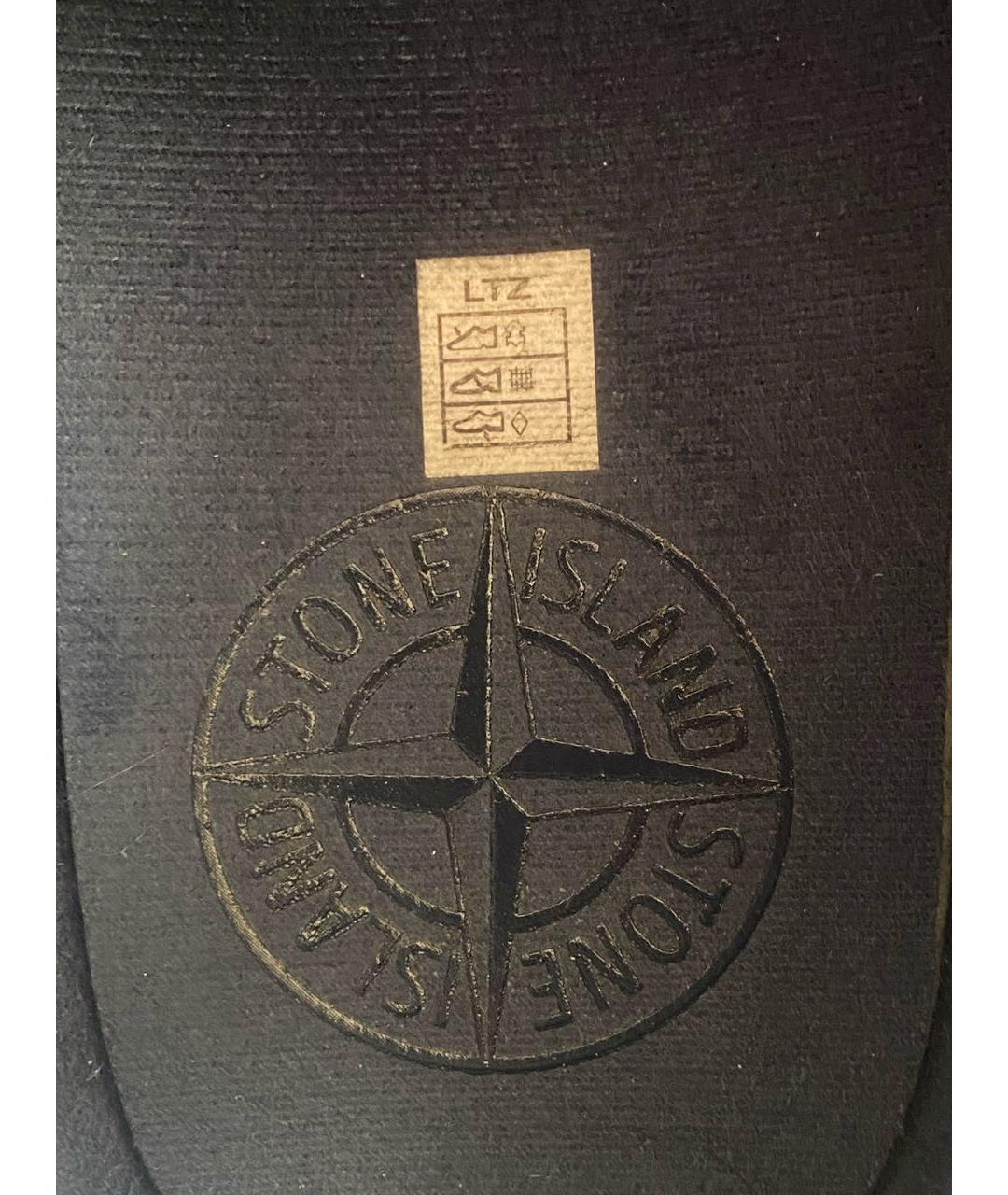 STONE ISLAND Темно-синие замшевые низкие кроссовки / кеды, фото 5