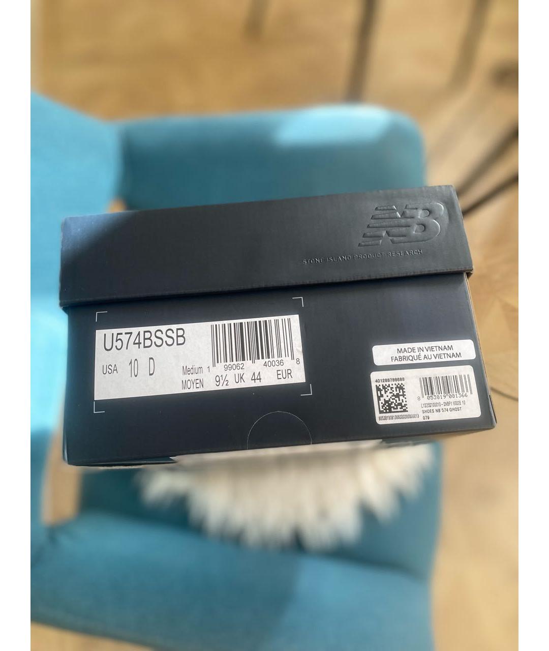 STONE ISLAND Темно-синие замшевые низкие кроссовки / кеды, фото 7