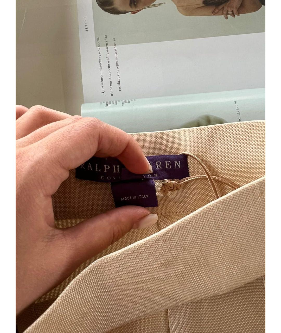 RALPH LAUREN Бежевые брюки широкие, фото 4