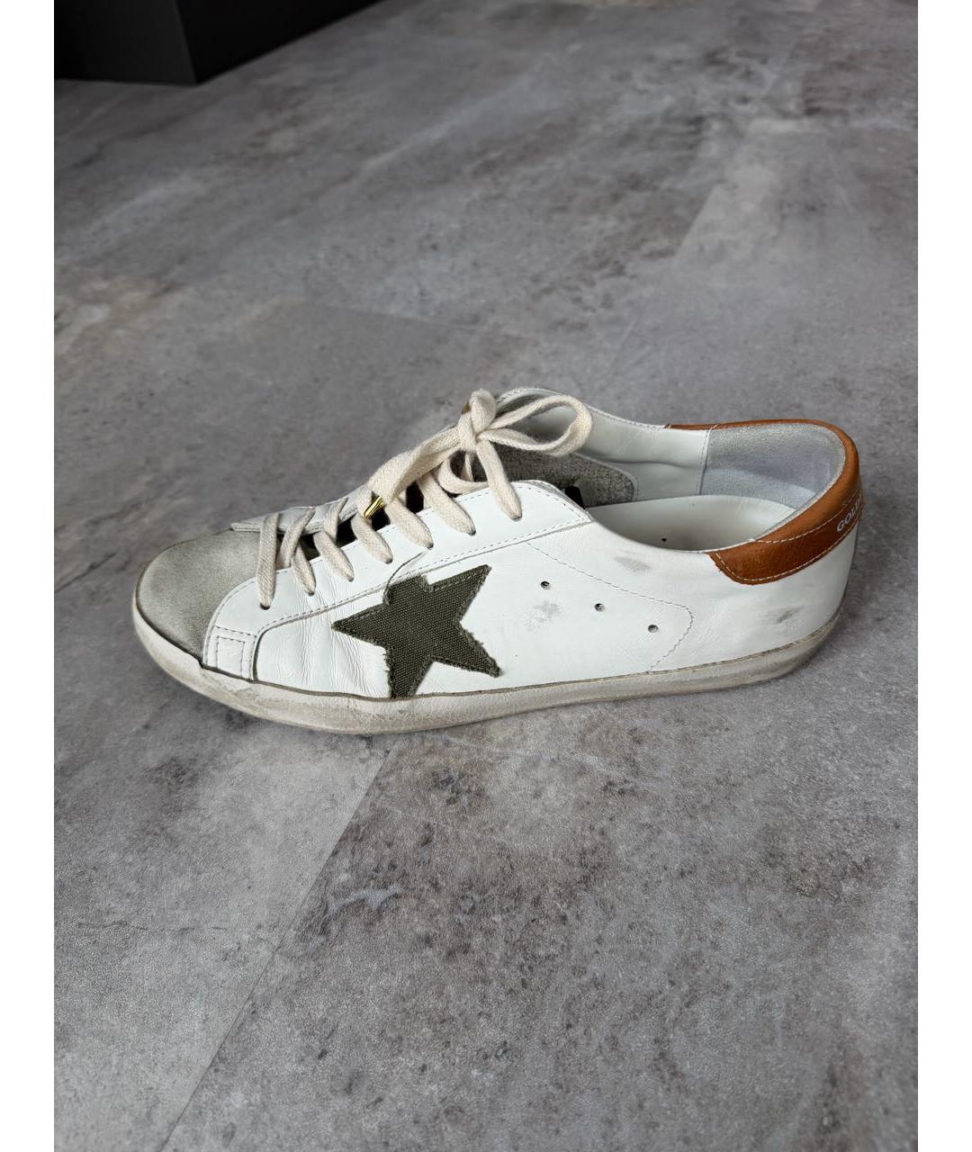 GOLDEN GOOSE DELUXE BRAND Белые кожаные низкие кроссовки / кеды, фото 7