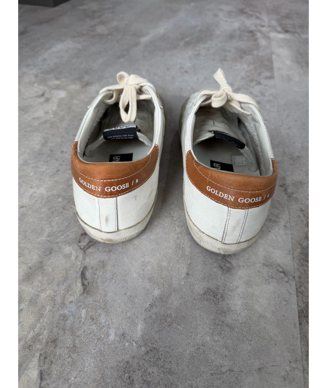 GOLDEN GOOSE DELUXE BRAND Белые кожаные низкие кроссовки / кеды, фото 5