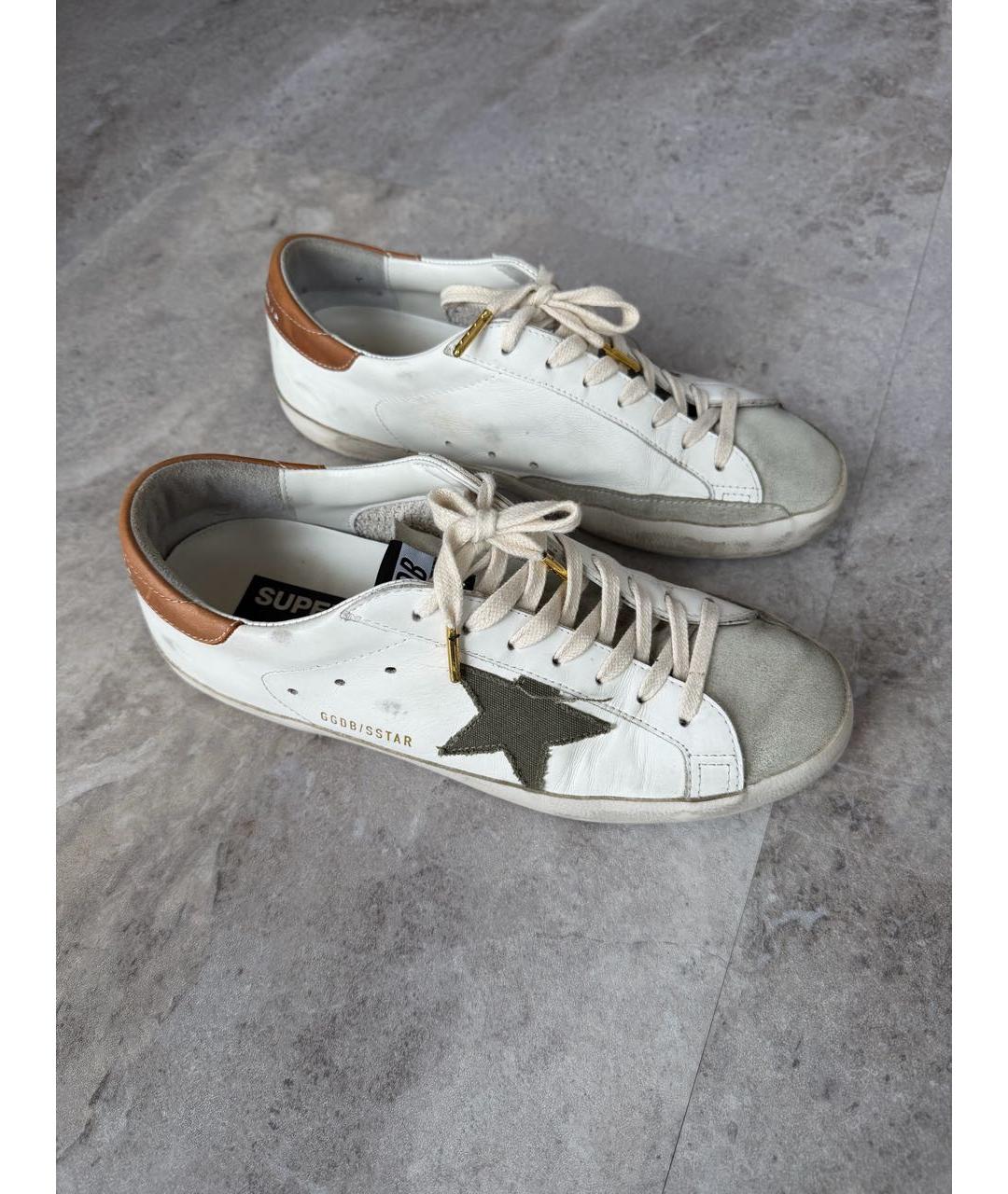 GOLDEN GOOSE DELUXE BRAND Белые кожаные низкие кроссовки / кеды, фото 3