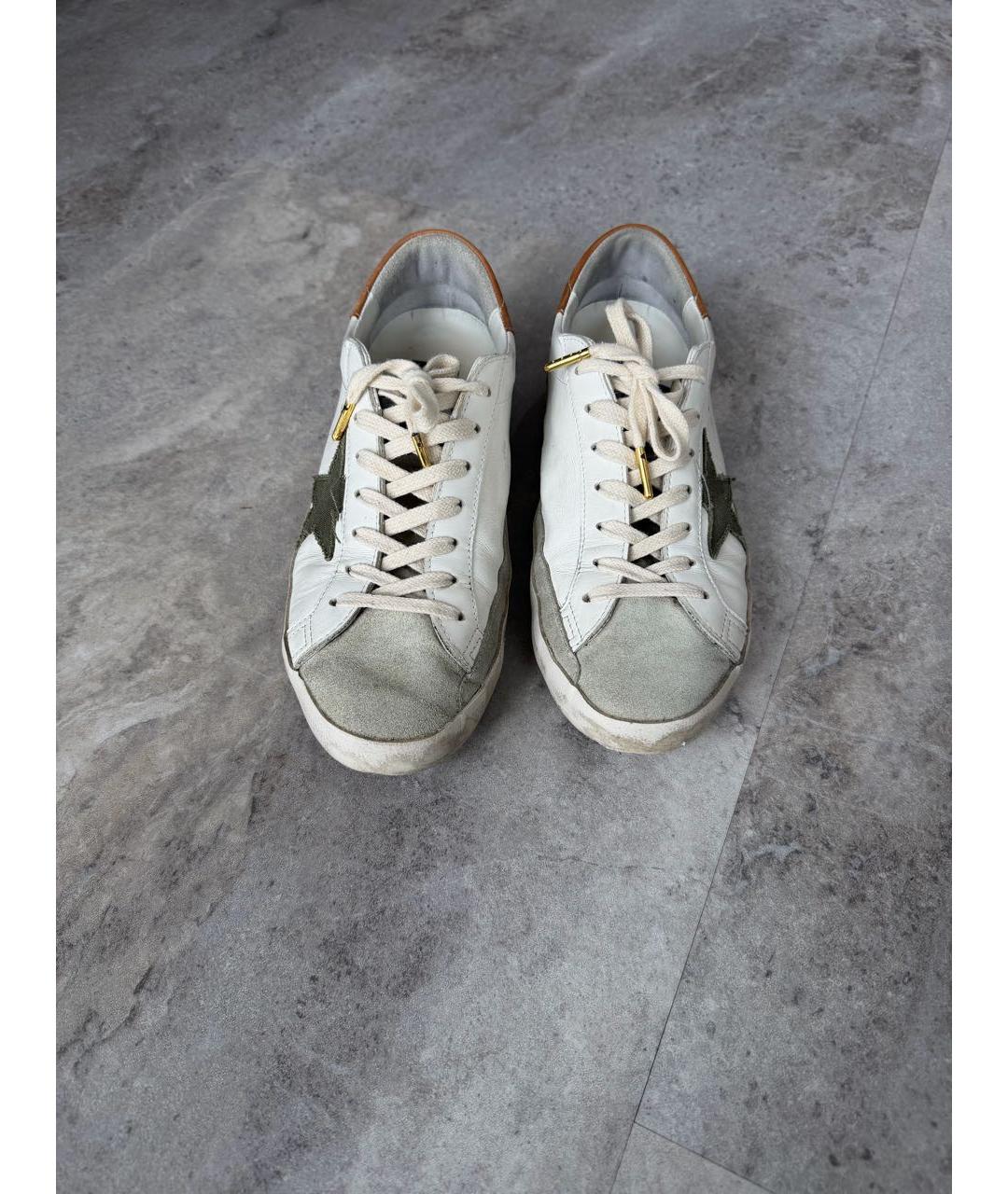 GOLDEN GOOSE DELUXE BRAND Белые кожаные низкие кроссовки / кеды, фото 4