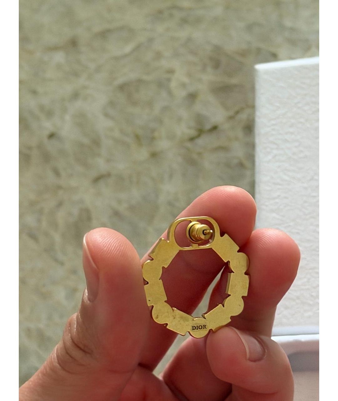 CHRISTIAN DIOR Золотые металлические серьги, фото 2