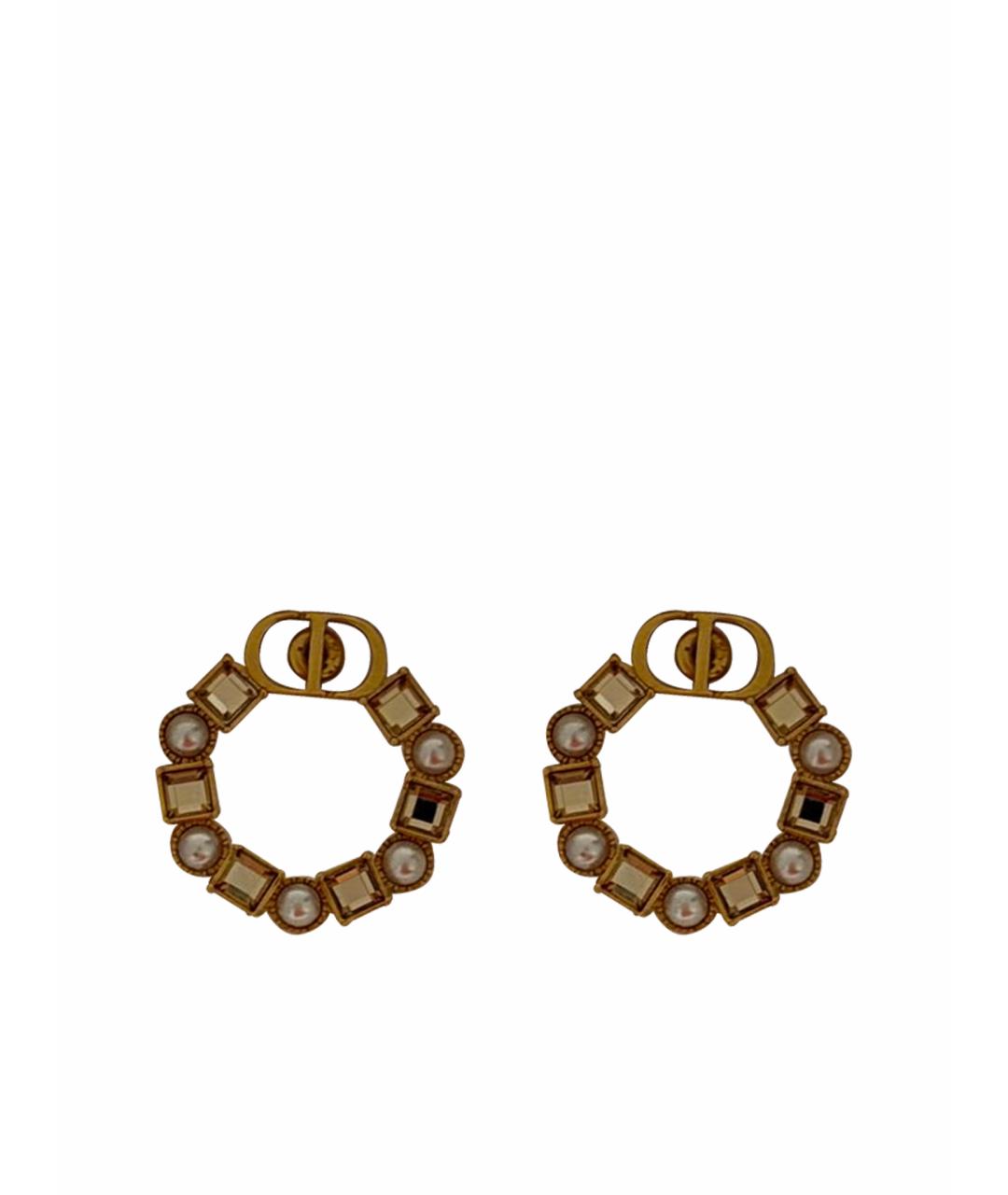 CHRISTIAN DIOR Золотые металлические серьги, фото 1