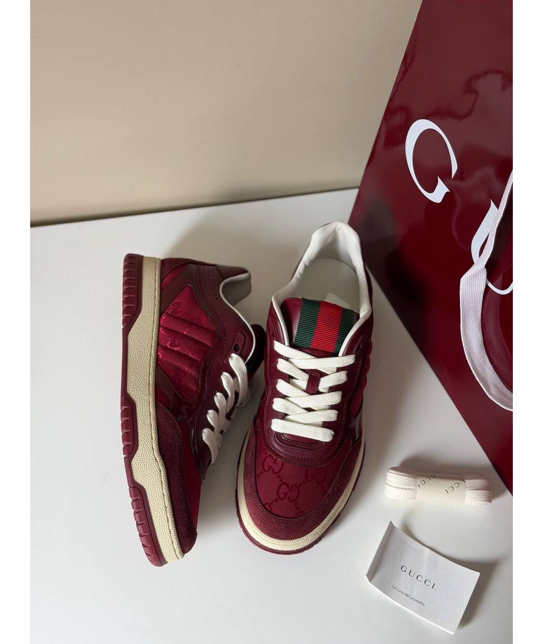 GUCCI Красные текстильные кеды, фото 2