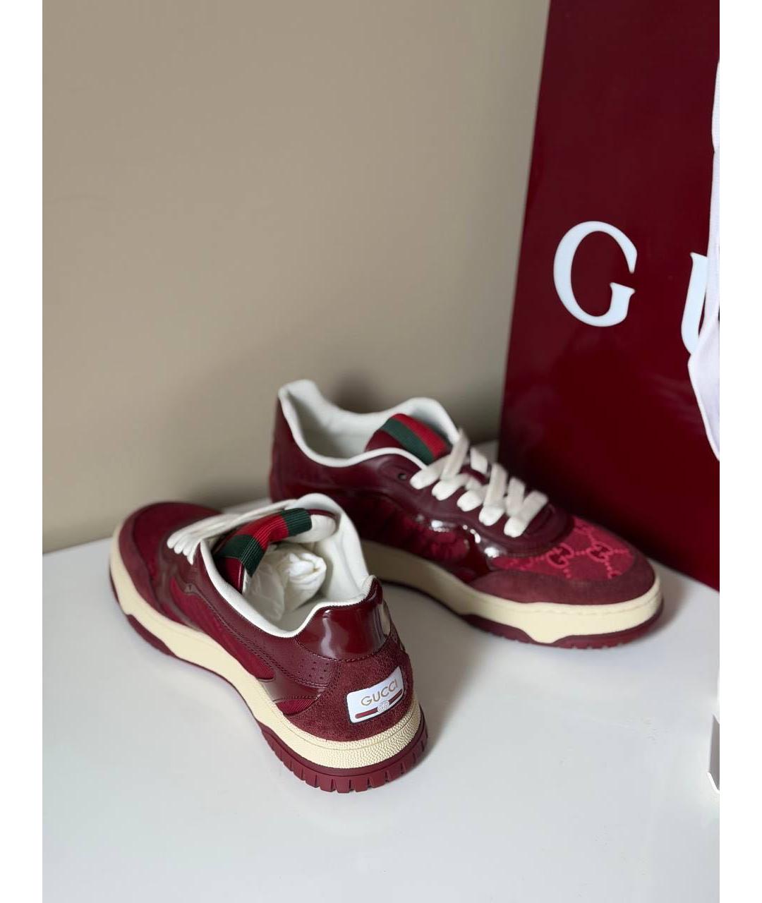 GUCCI Красные текстильные кеды, фото 3