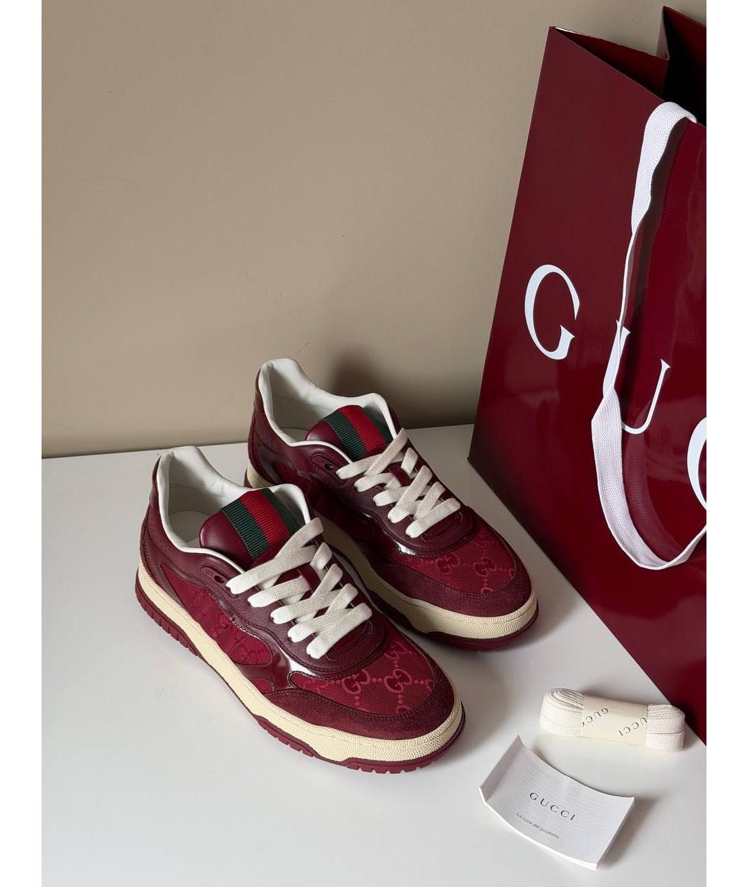 GUCCI Красные текстильные кеды, фото 5