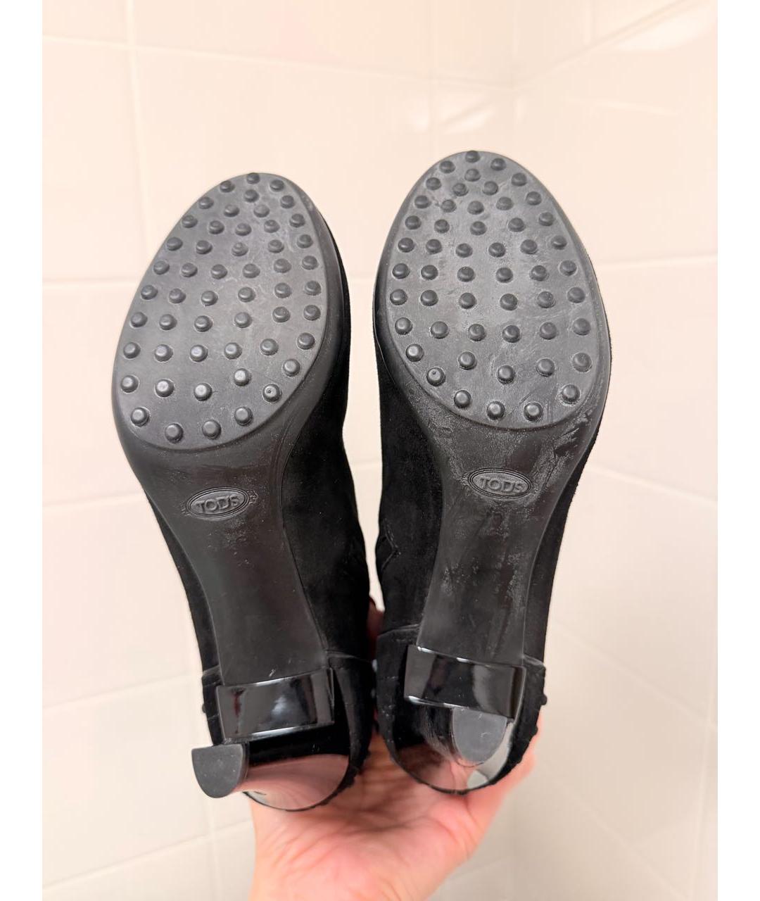 TOD'S Черные замшевые сапоги, фото 4