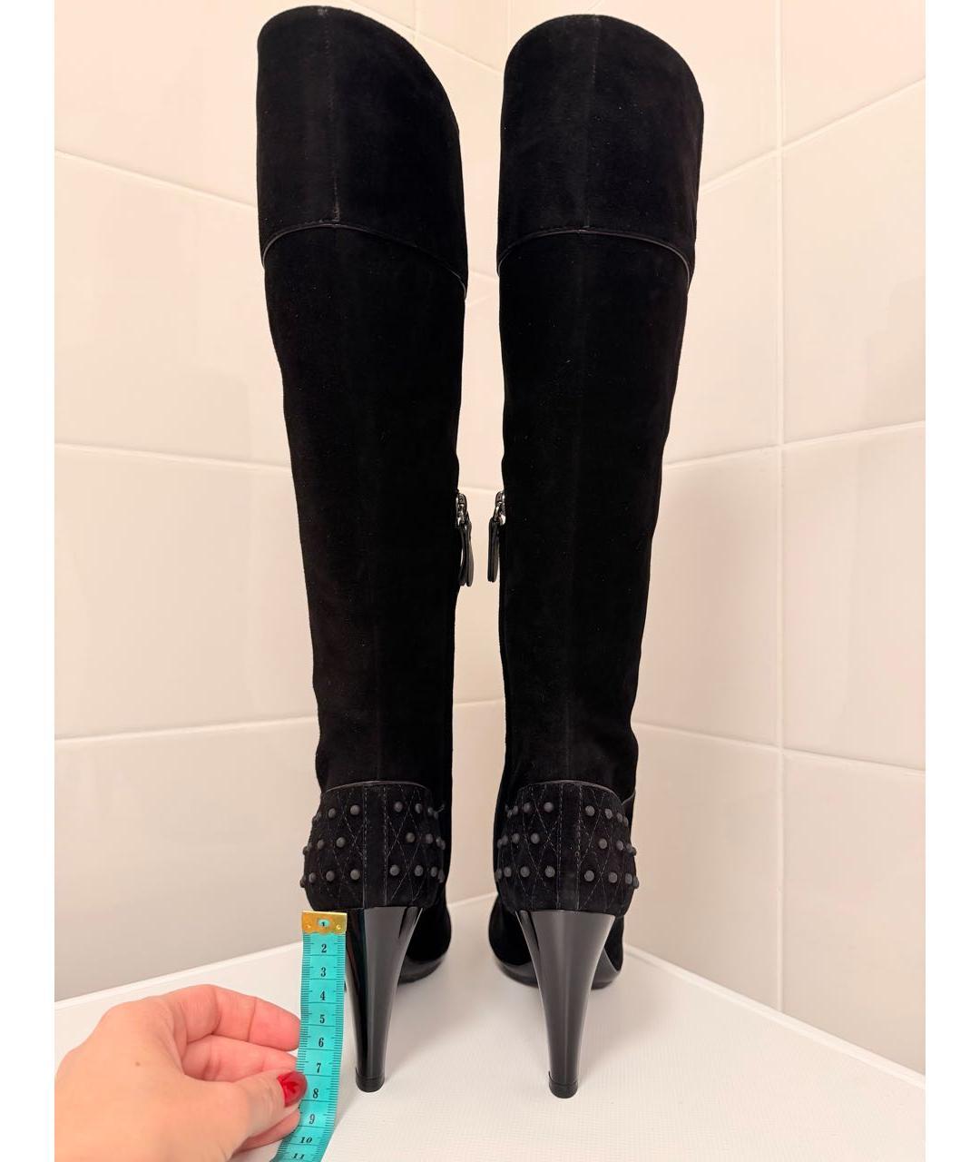 TOD'S Черные замшевые сапоги, фото 3