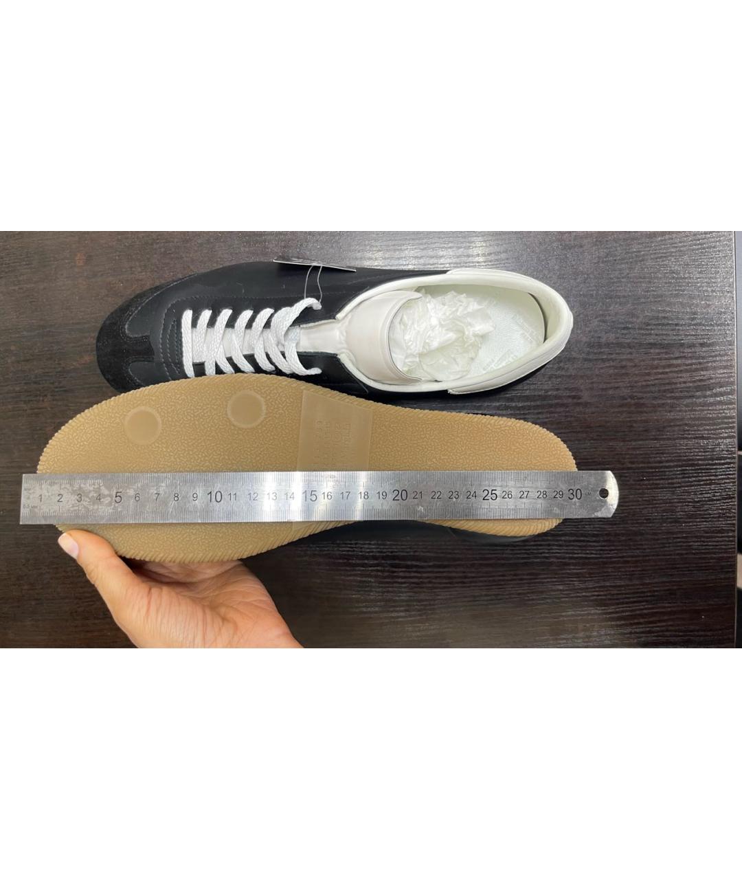 MM6 MAISON MARGIELA Черные кожаные низкие кроссовки / кеды, фото 5