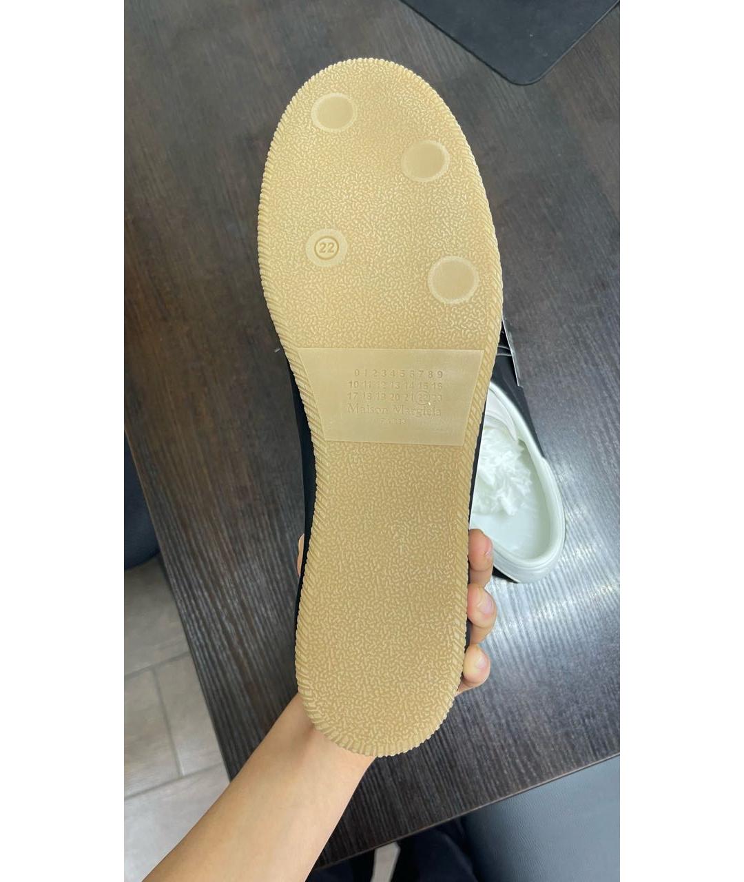 MM6 MAISON MARGIELA Черные кожаные низкие кроссовки / кеды, фото 4