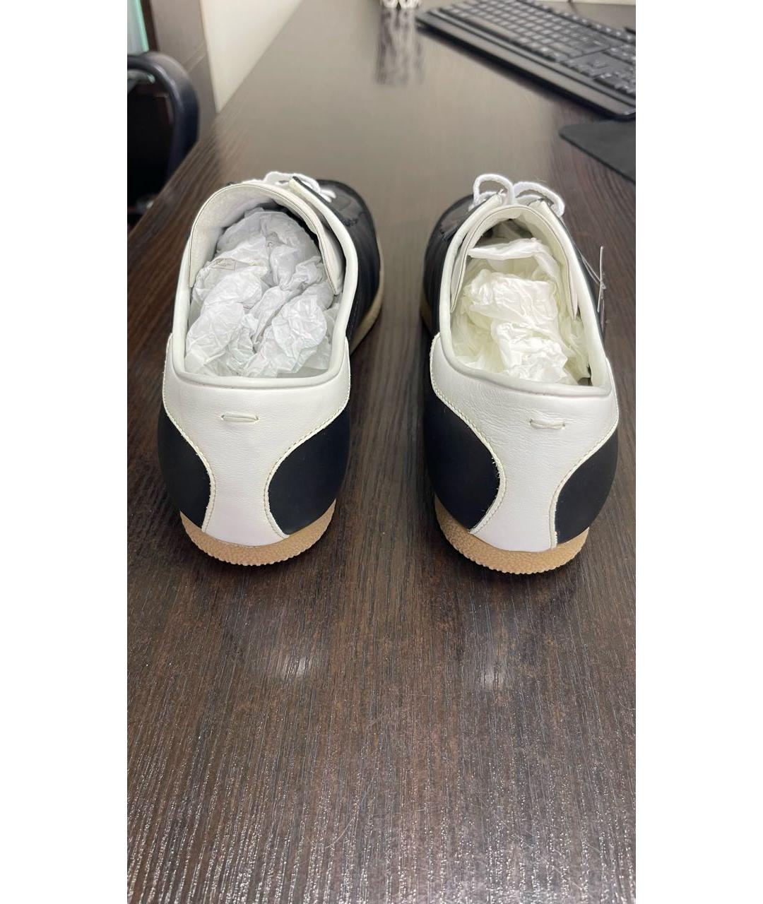 MM6 MAISON MARGIELA Черные кожаные низкие кроссовки / кеды, фото 3