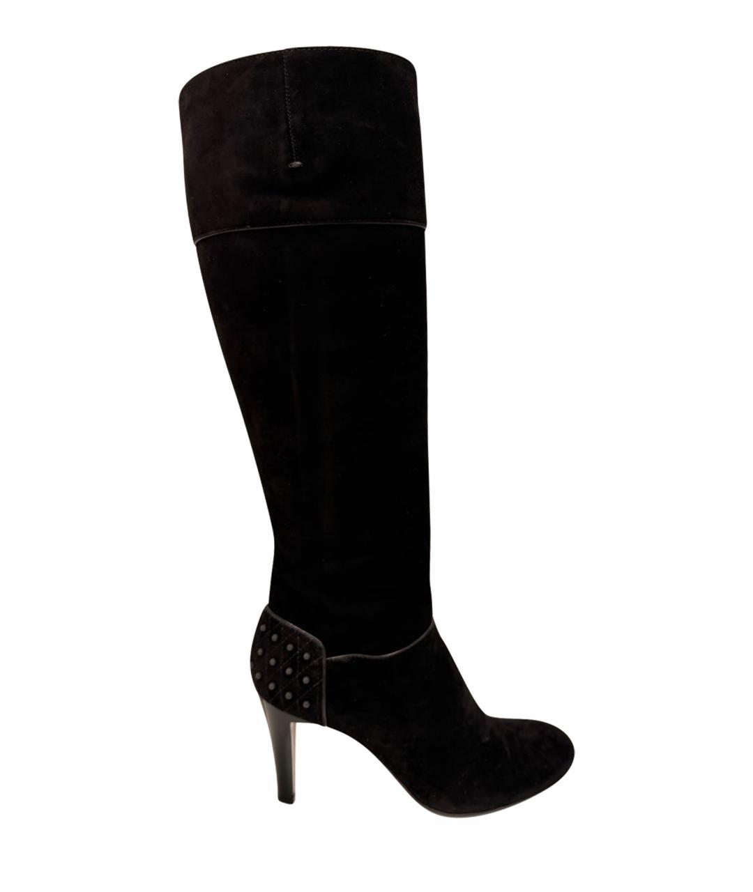 TOD'S Черные замшевые сапоги, фото 1