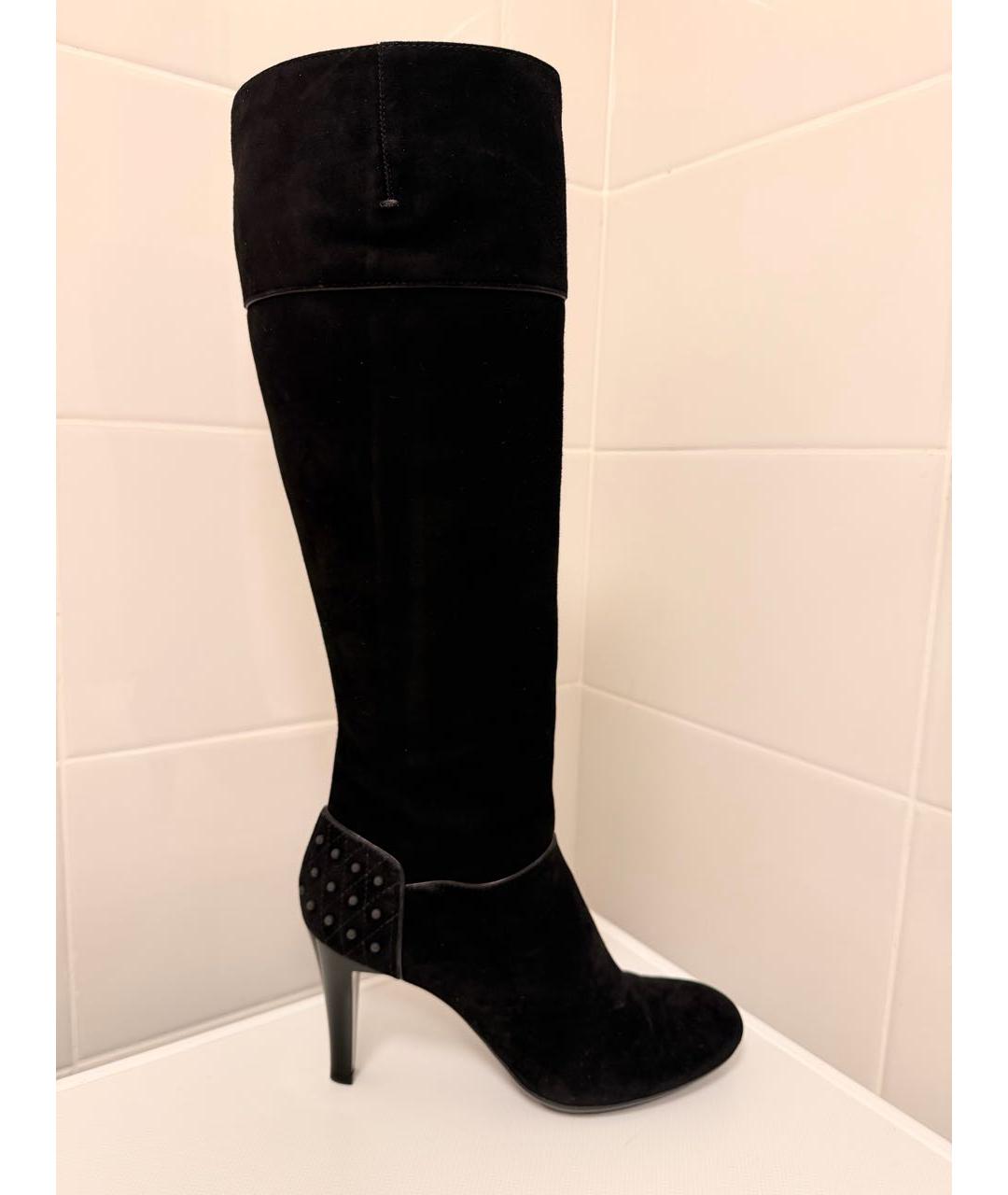 TOD'S Черные замшевые сапоги, фото 6