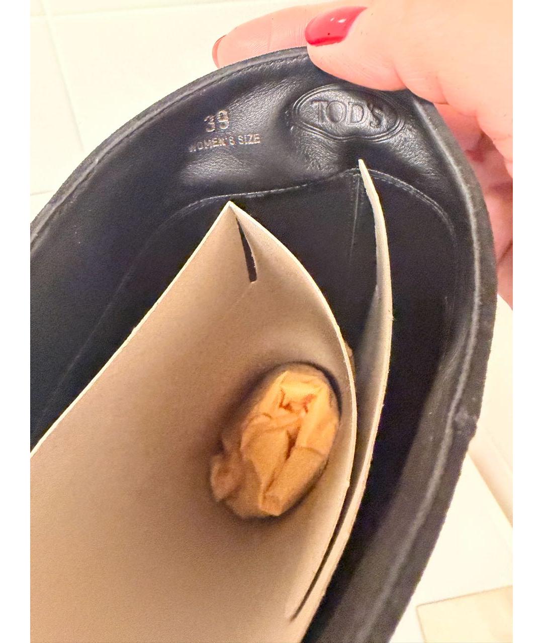 TOD'S Черные замшевые сапоги, фото 5