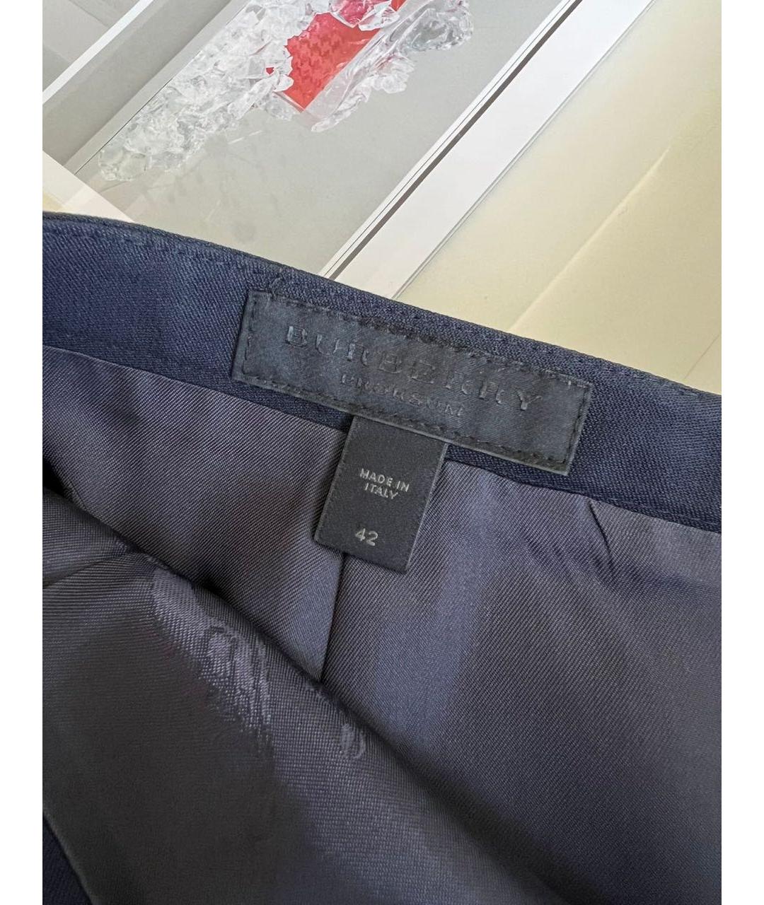 BURBERRY Темно-синяя юбка миди, фото 3