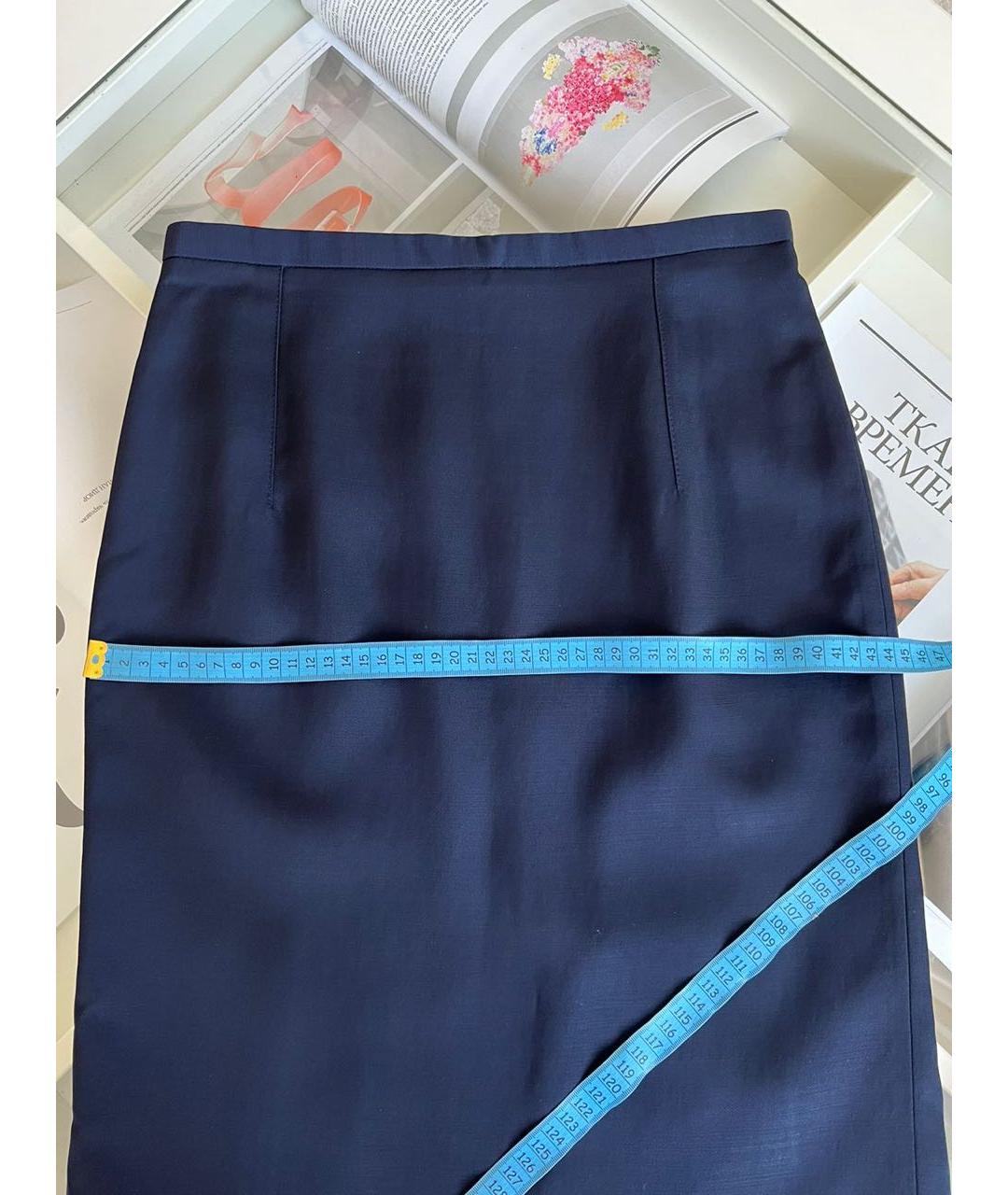 BURBERRY Темно-синяя юбка миди, фото 5