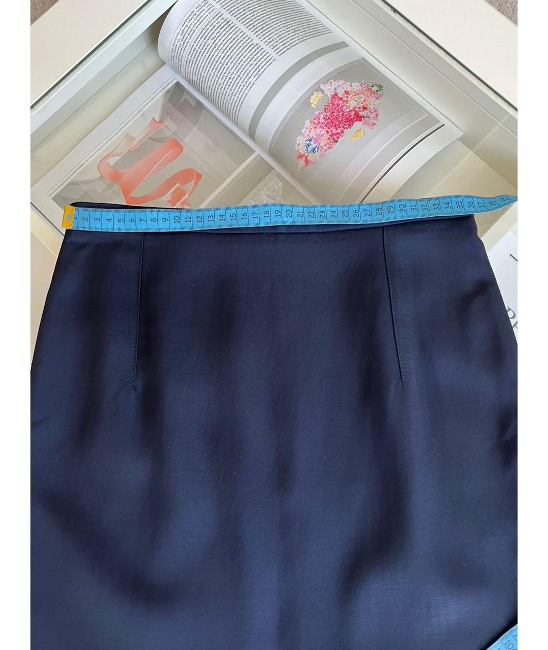 BURBERRY Темно-синяя юбка миди, фото 6