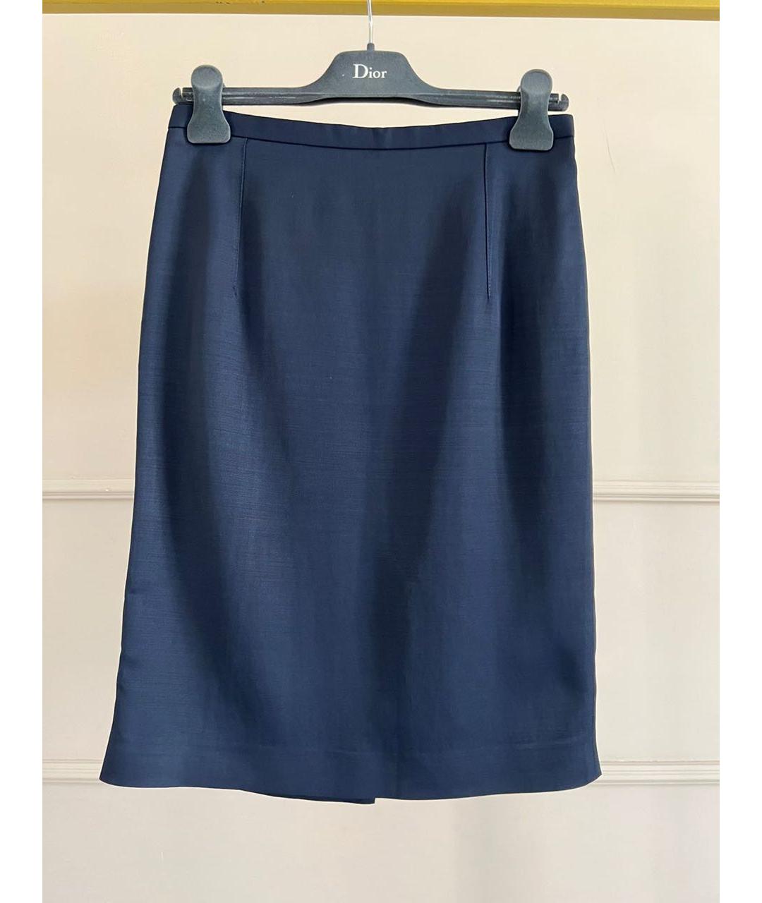 BURBERRY Темно-синяя юбка миди, фото 8