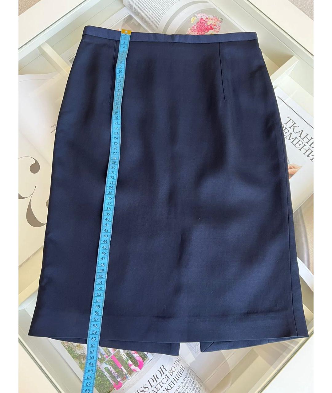 BURBERRY Темно-синяя юбка миди, фото 7