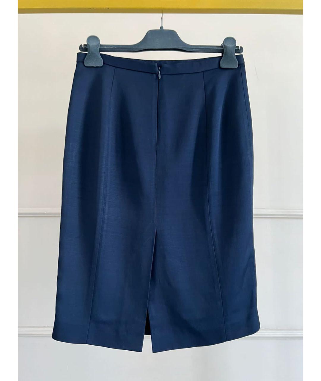 BURBERRY Темно-синяя юбка миди, фото 2