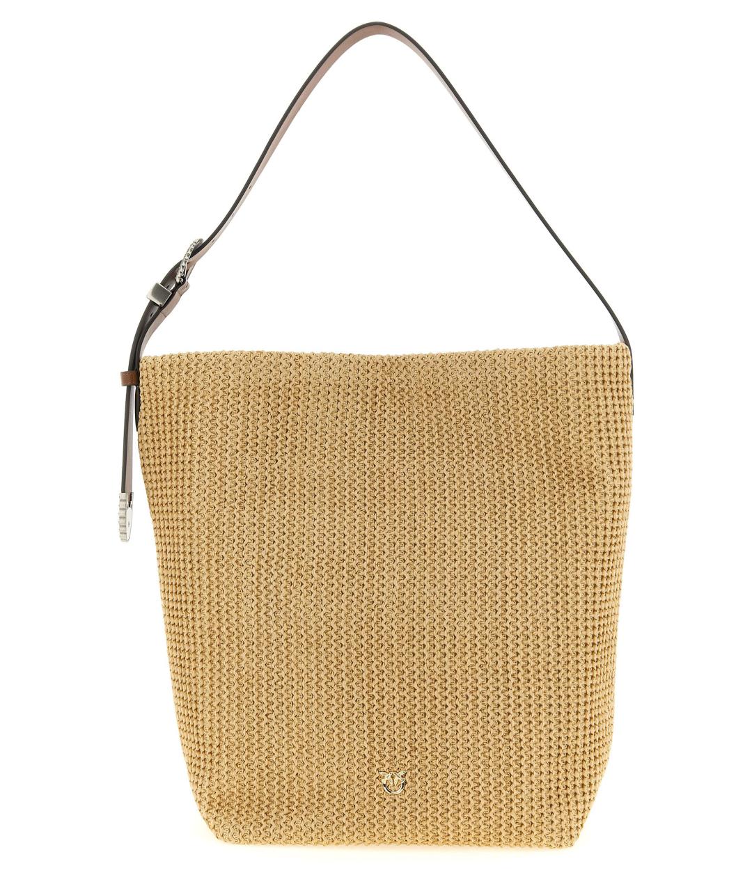 PINKO Бежевая пелетеная сумка через плечо, фото 1