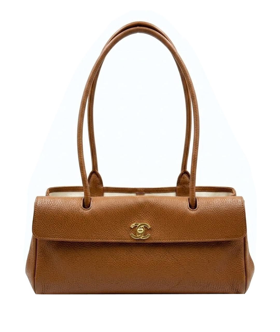 CHANEL Коричневая кожаная сумка через плечо, фото 1