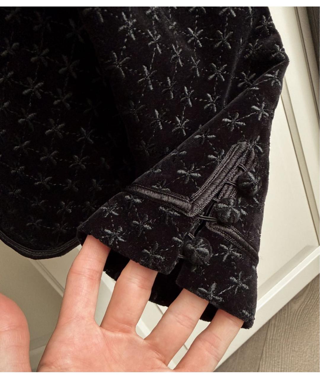 SAINT LAURENT Черный бархатный жакет/пиджак, фото 5