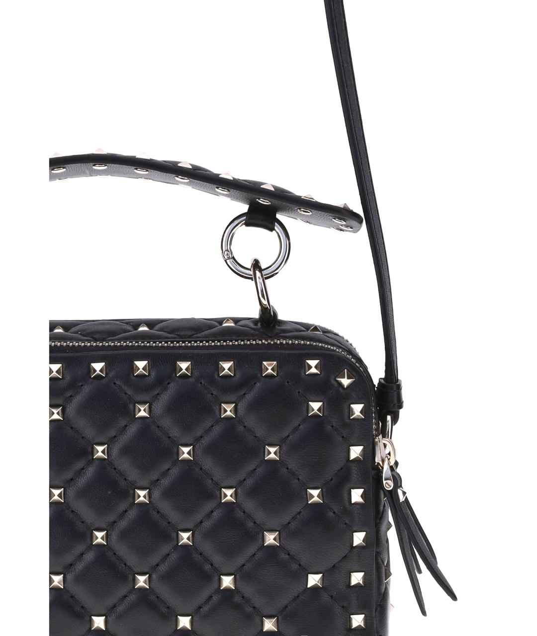 VALENTINO Черная кожаная сумка с короткими ручками, фото 4