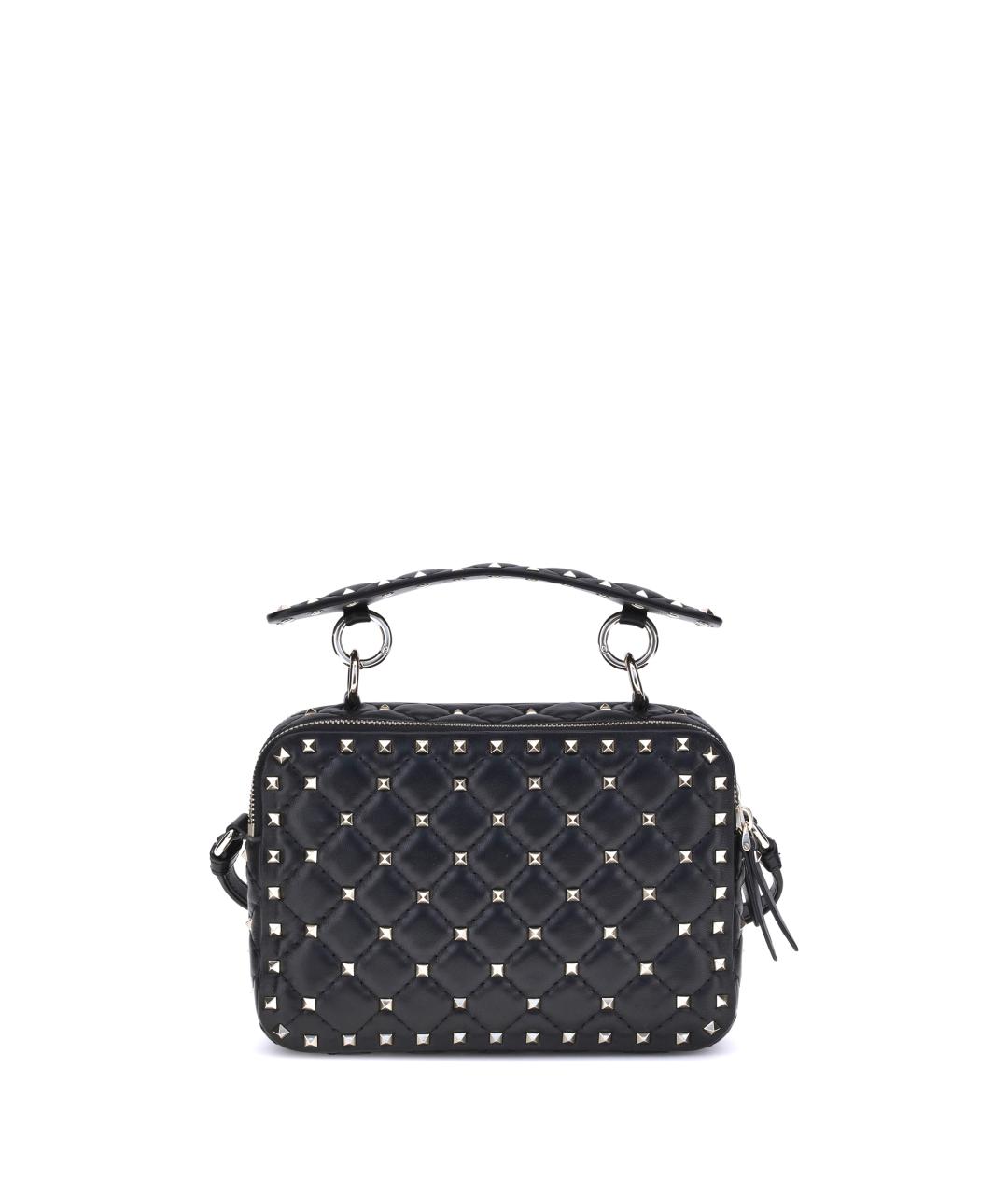 VALENTINO Черная кожаная сумка с короткими ручками, фото 1