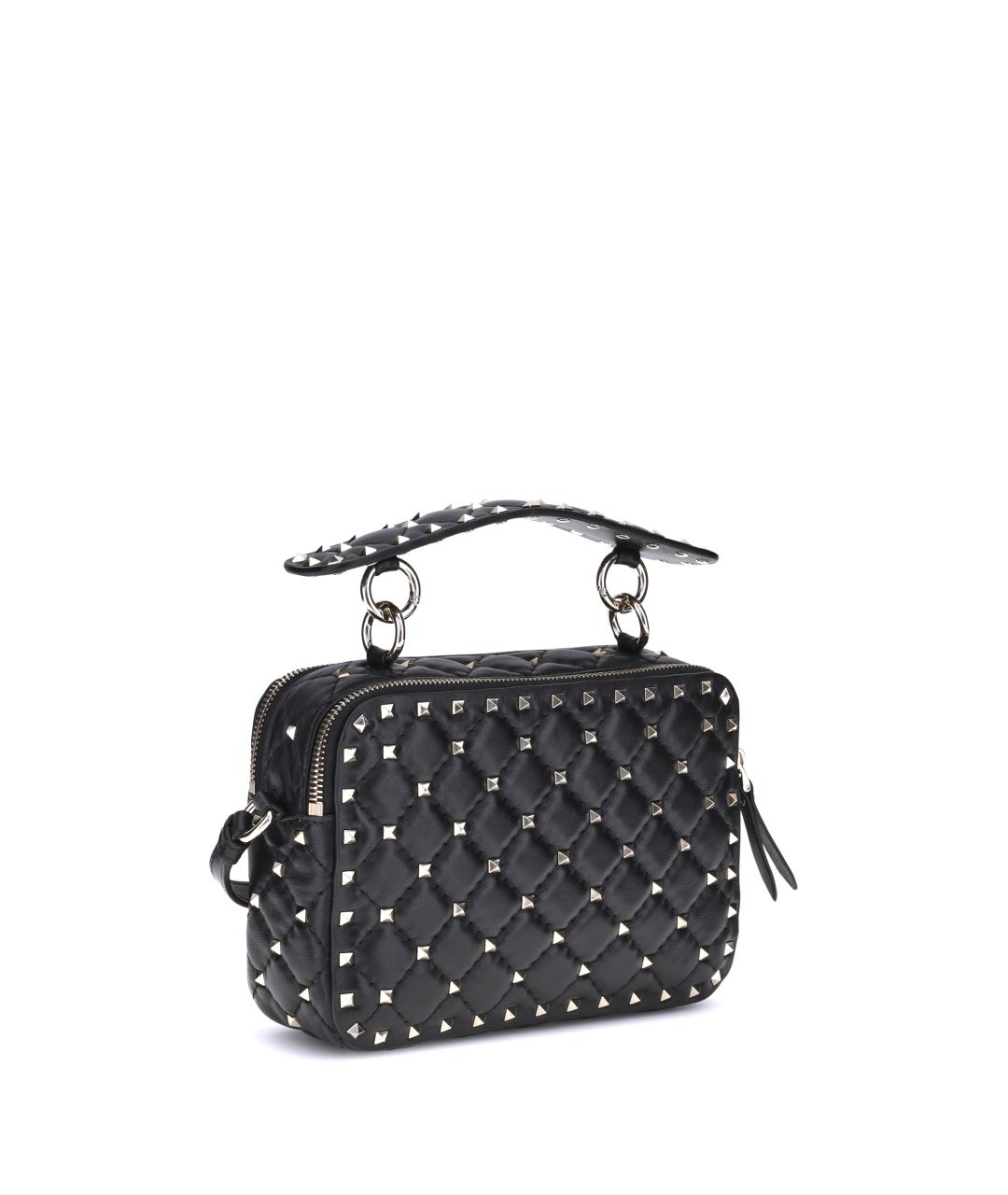 VALENTINO Черная кожаная сумка с короткими ручками, фото 2