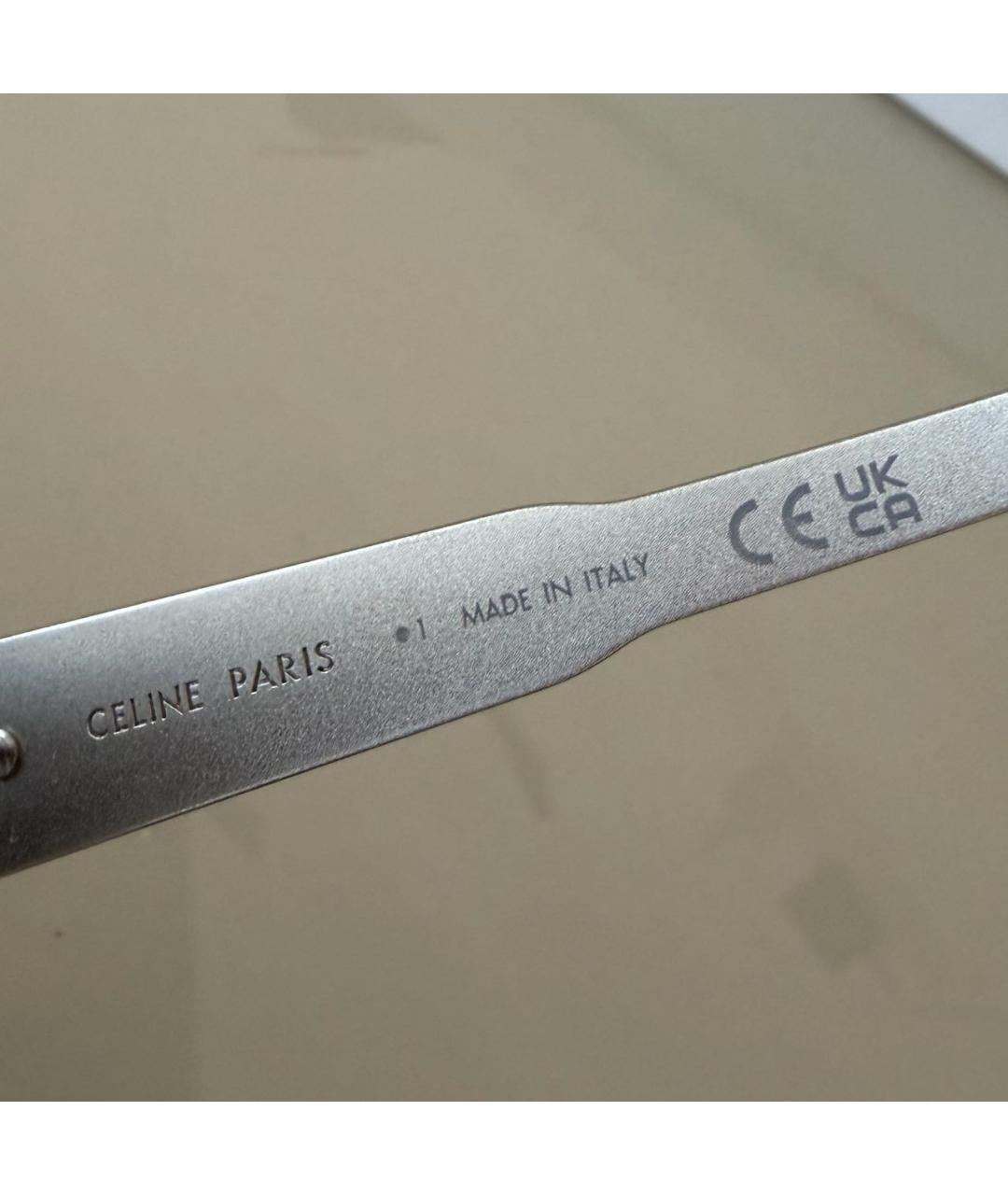 CELINE Серебряные металлические солнцезащитные очки, фото 6