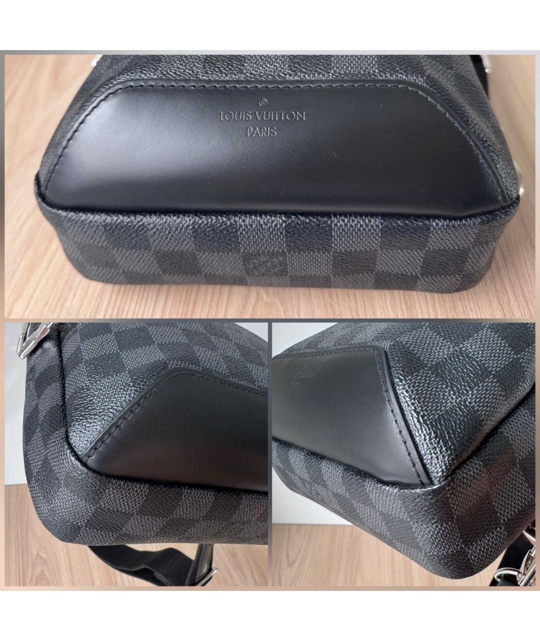 LOUIS VUITTON Черная кожаная сумка на плечо, фото 5