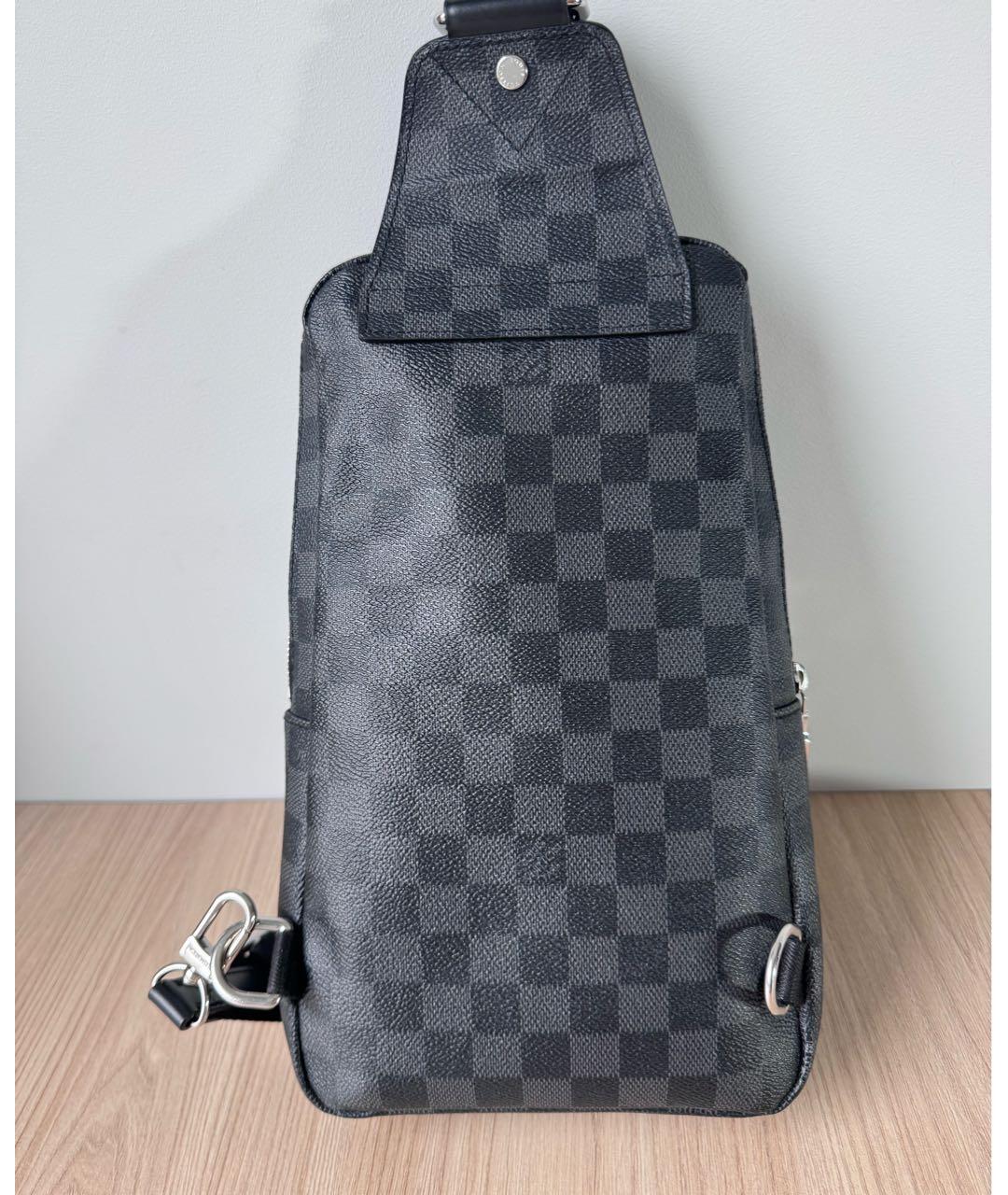 LOUIS VUITTON Черная кожаная сумка на плечо, фото 2