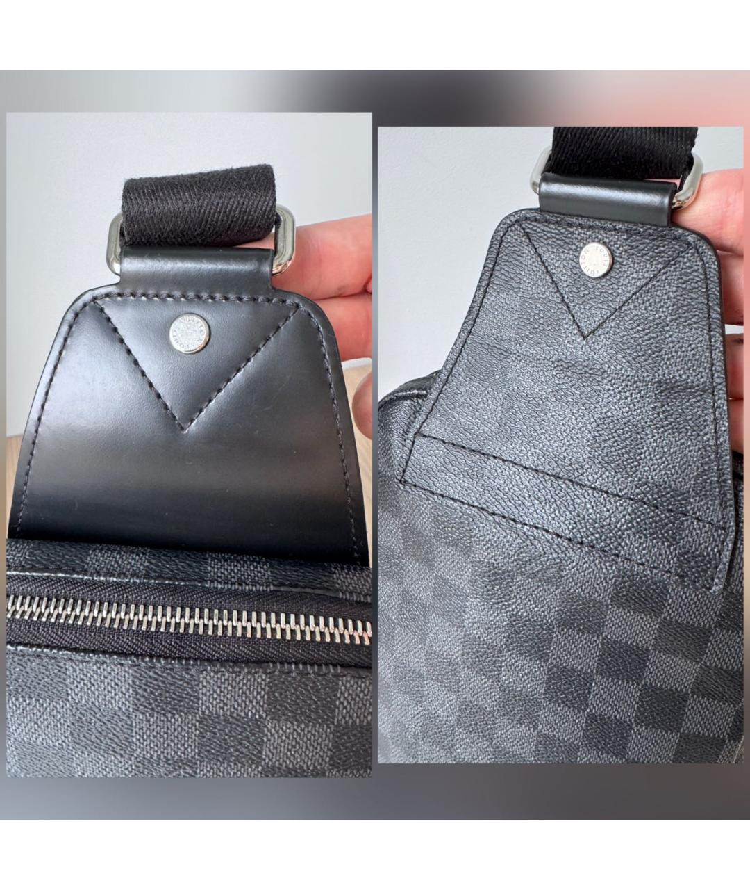 LOUIS VUITTON Черная кожаная сумка на плечо, фото 4