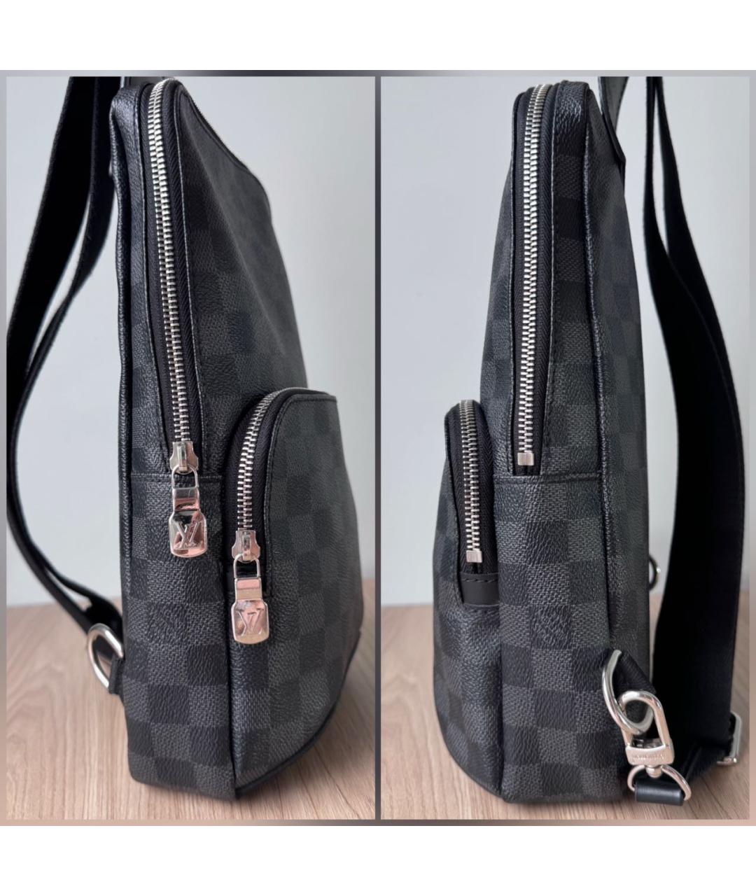 LOUIS VUITTON Черная кожаная сумка на плечо, фото 3