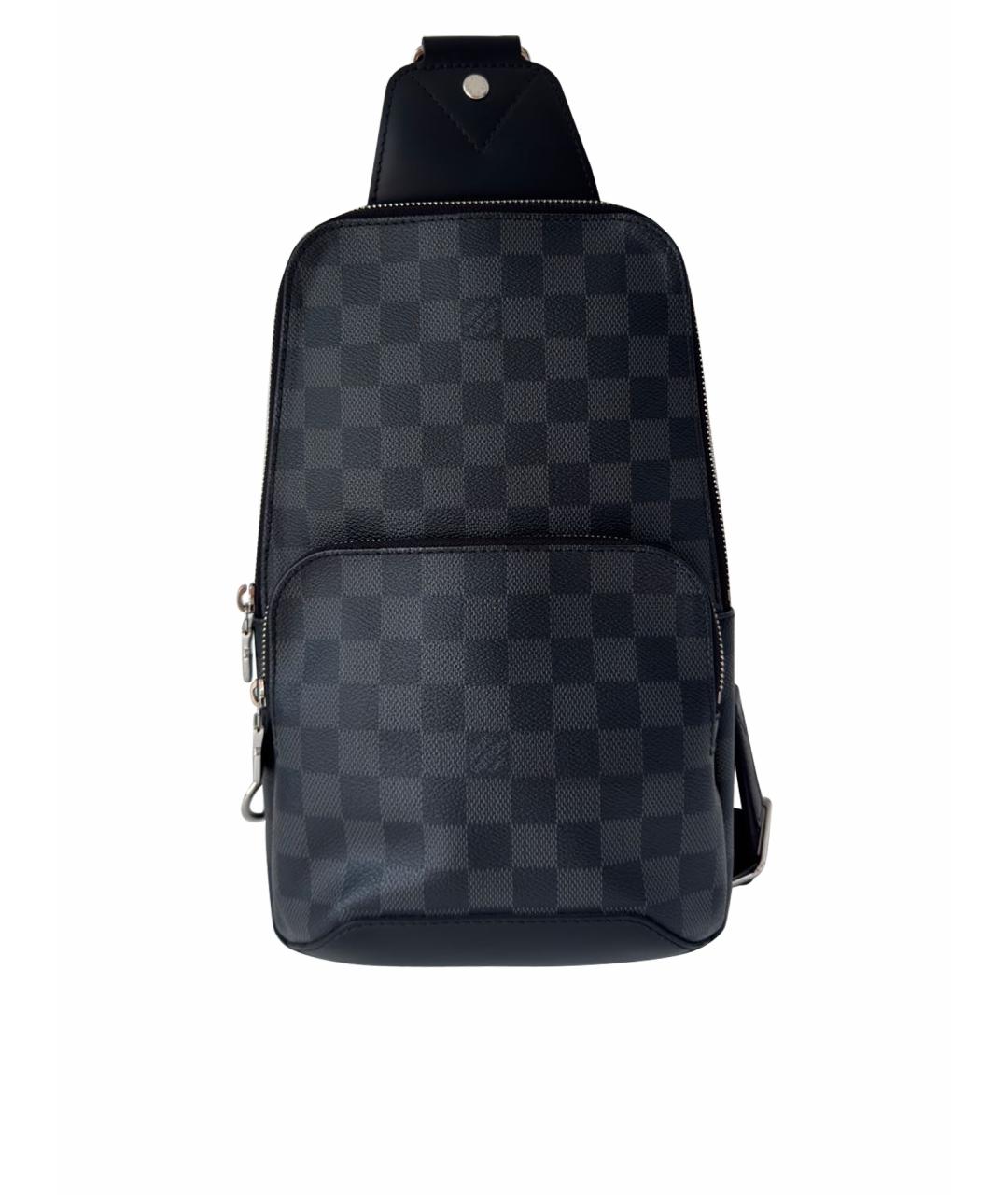 LOUIS VUITTON Черная кожаная сумка на плечо, фото 1